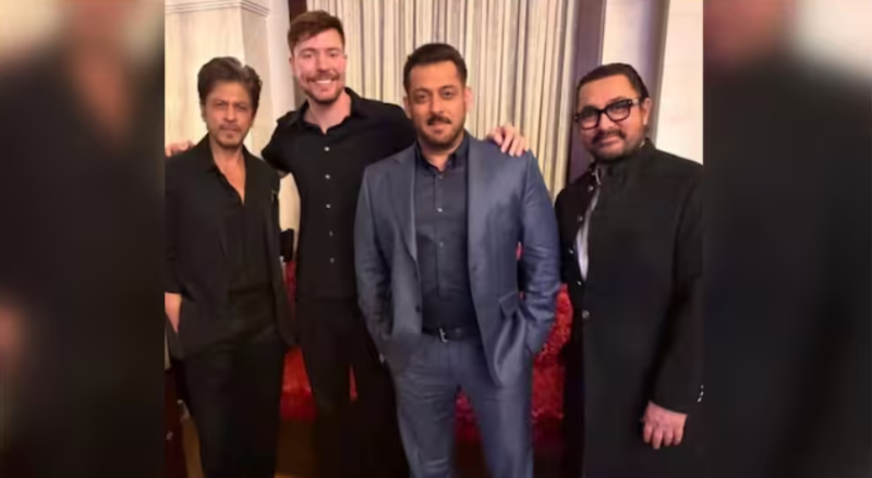 तीनों खान एक फ्रेम में! शाहरुख-आमिर-सलमान की ‘मिस्टर बीस्ट’ संग तस्वीर ने तोड़ा इंटरनेट